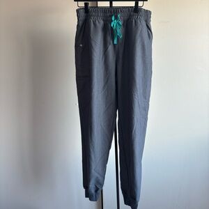 Figs Charcoal Joggers with Teal Accents